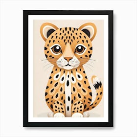 Floral Cute Baby Leopard Nursery (26) Art Print