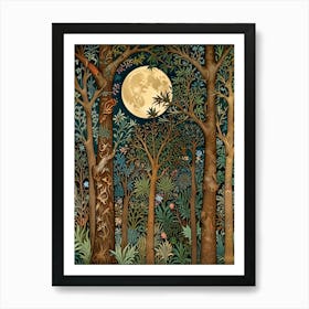 William Morris Moonlight In The Forest 30 Art Print