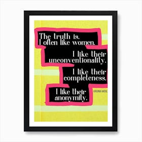 Women Virginia Woolf Art Print