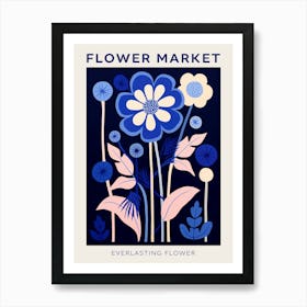 Blue Flower Market Poster Everlasting Flower Market Poster 2 Art Print