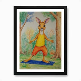 Kangaroo Yoga 11 Art Print