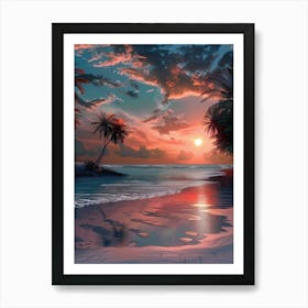 Sunset At The Beach 13 Art Print