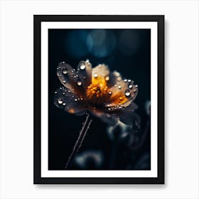 Raindrops On A Flower 3 Art Print