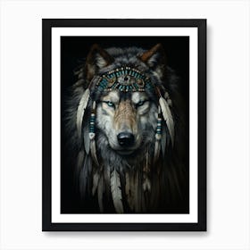 Tundra Wolf Native American 2 Art Print