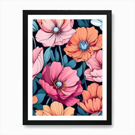 Seamless Floral Pattern 6 Art Print