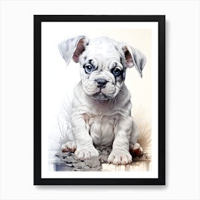 Watercolor Bulldog Art for Dog Lovers Art Print