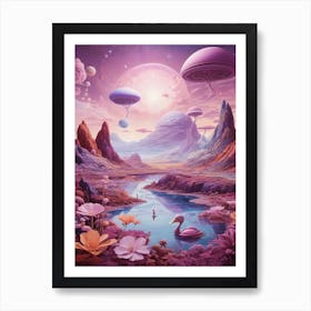 Aliens In Space Art Print