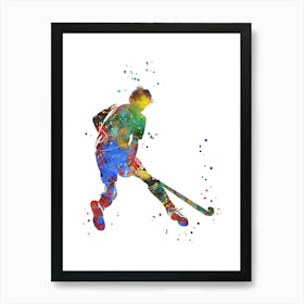 Field Hockey Player Boy Art Print