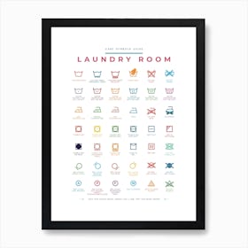 Laundry Room Symbols Guide Colorful Art Print
