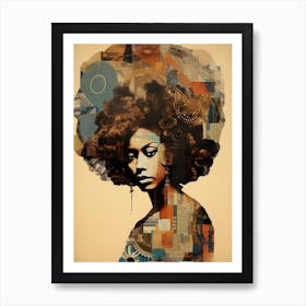 Afro Collage Portrait 16 Art Print