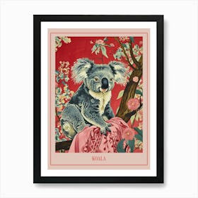 Floral Animal Painting Koala 4 Poster Art Print