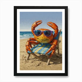 Crab On The Beach 2 Art Print