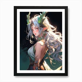 Anime Girl With Horns 1 Art Print