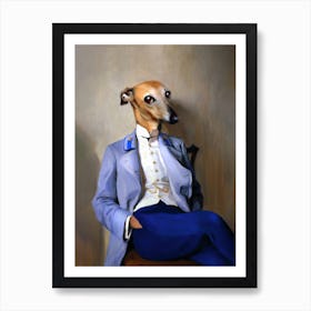 Alfred The Dandy Greyhound Pet Portraits Art Print
