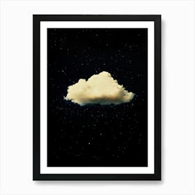 Cloud Wall Art Painting Night Sky With Stars Print Art Print