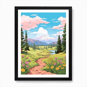 The Colorado Trail Usa 1 Hike Illustration Art Print