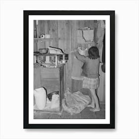 Corner Of Combined Kitchen Bedroom In House Provided For Migratory Berry Pickers Near Ponchatoula, Louisiana Art Print