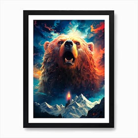 Bear In The Mountains 1 Art Print