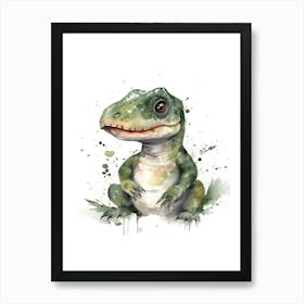 Baby T Rex Dinosaur Watercolour Nursery 4 Art Print