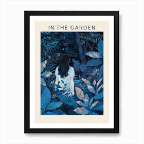 In The Garden Poster Blue 3 Art Print