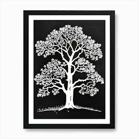 Elm Tree Simple Geometric Nature Stencil 1 1 Art Print