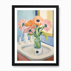 A Vase With Gerbera, Flower Bouquet 3 Art Print