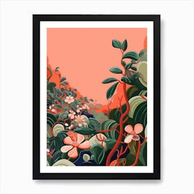 Boho Plant Painting Hoya Carnosa Plant 1 Art Print