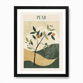 Pear Tree Minimal Japandi Illustration 2 Poster Art Print