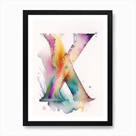 X, Letter, Alphabet Storybook Watercolour 3 Art Print