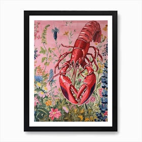 Floral Animal Painting Lobster 3 Art Print