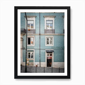 Turqouoise House With Portugues Mosaic Tiles Art Print