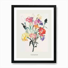 Carnation 3 Collage Flower Bouquet Poster Art Print