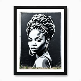 Graffiti Mural Of Beautiful Black Woman 59 Art Print