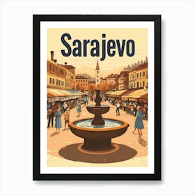 Aihrgdesign A Classic 1960s Travel Poster For Sarajevo Art Print