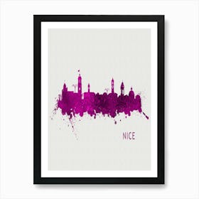 Nice France City Purple Art Print