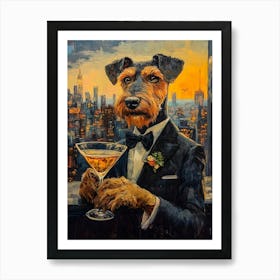 Sophisticated Airedale 3 Art Print