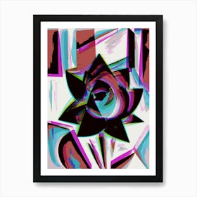 Flower Dark Abstract Art Print