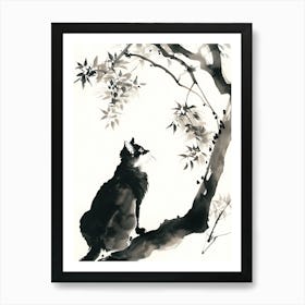 Cat In The Tree Art Print