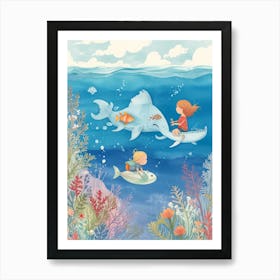 Dolphins In The Sea 1 Art Print