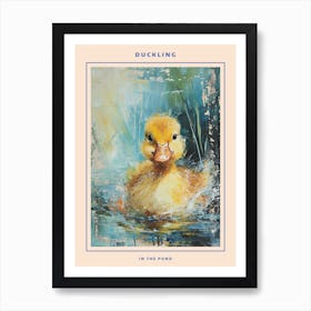 Cute Brushstrokes Ducklings 1 Poster Art Print