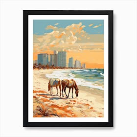 Horse Painting In Miami Beach Post Impressionism Style 12 Art Print