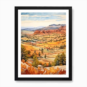 Autumn National Park Painting Bryce Canyon National Park Utah Usa 2 Art Print