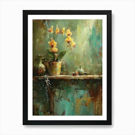 Orchids In A Vase 1 Art Print