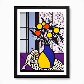 Lilac With A Cat 4 Pop Art Style Art Print