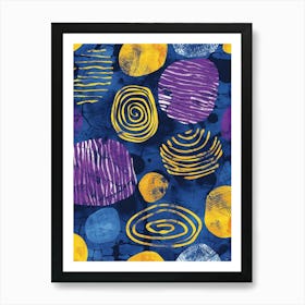 Blue And Yellow Circles Art Print