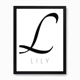 Lily Typography Name Initial Word Art Print