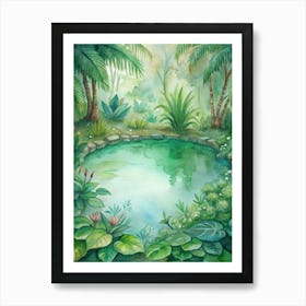 Watercolor Of A Pond Art Print