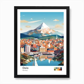 Oslo, Norway, Geometric Illustration 1 Poster Art Print