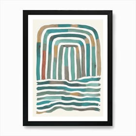 Abstract painting sun and sea Art Print