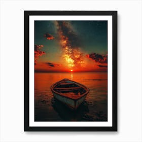 Sunset In A Boat 3 Art Print